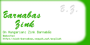 barnabas zink business card